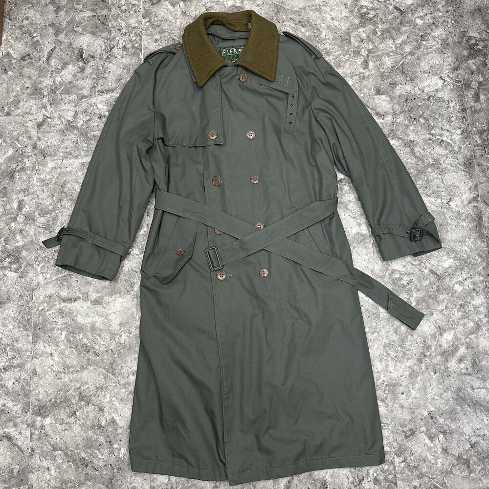 Vintage Trench Coat Made In Poland R40 Zip Out Liner Removal Collar Wool Collar